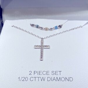Sterling Silver Cross Necklace Set